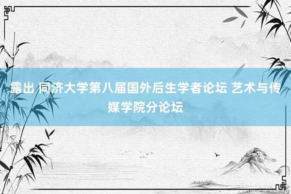 露出 同济大学第八届国外后生学者论坛 艺术与传媒学院分论坛