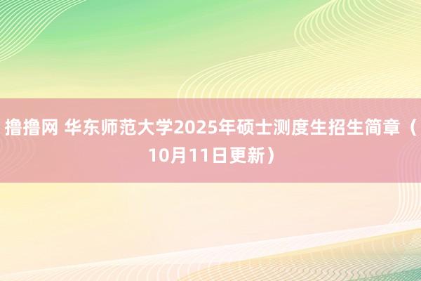 撸撸网 华东师范大学2025年硕士测度生招生简章（10月11日更新）