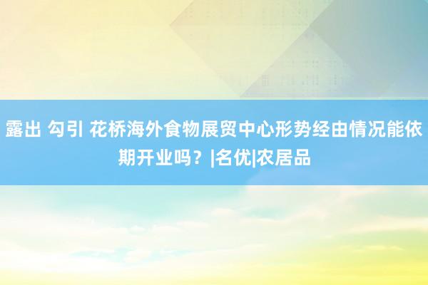 露出 勾引 花桥海外食物展贸中心形势经由情况能依期开业吗？|名优|农居品