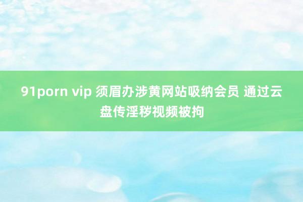 91porn vip 须眉办涉黄网站吸纳会员 通过云盘传淫秽视频被拘