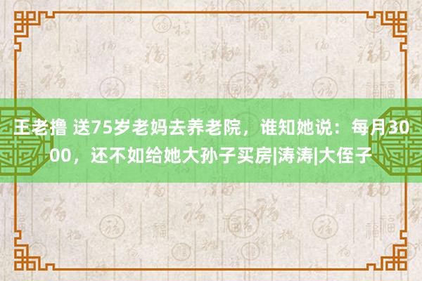 王老撸 送75岁老妈去养老院，谁知她说：每月3000，还不如给她大孙子买房|涛涛|大侄子