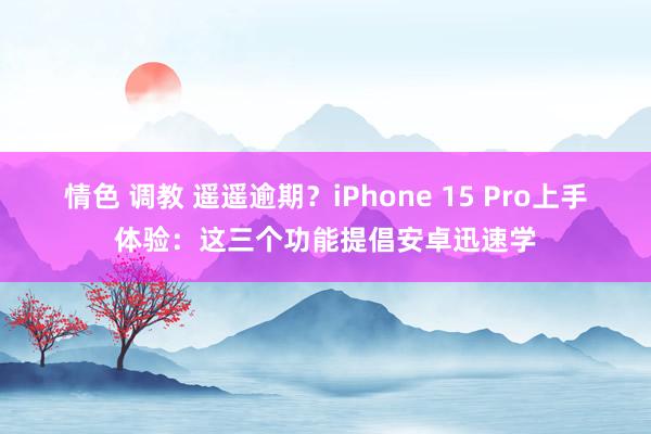 情色 调教 遥遥逾期？iPhone 15 Pro上手体验：这三个功能提倡安卓迅速学