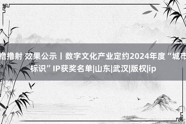 撸撸射 效果公示丨数字文化产业定约2024年度“城市标识”IP获奖名单|山东|武汉|版权|ip